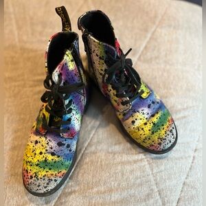 Doc Martens paint splatter tie dyed high tops